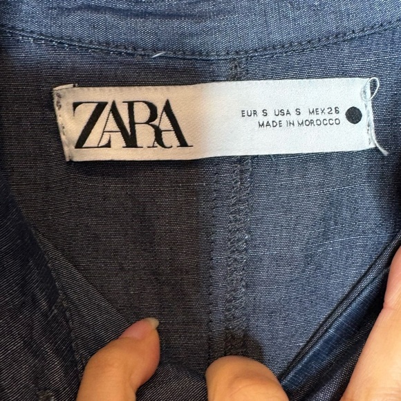 ZARA ZW COLLECTION The Kyra Dress, Linen Blend Shirt Dress, Not Lined, Size S - Picture 6 of 10